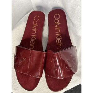 Calvin Klein Women's Wine Red Sandals Size 8 Flip Flop Summer Beach